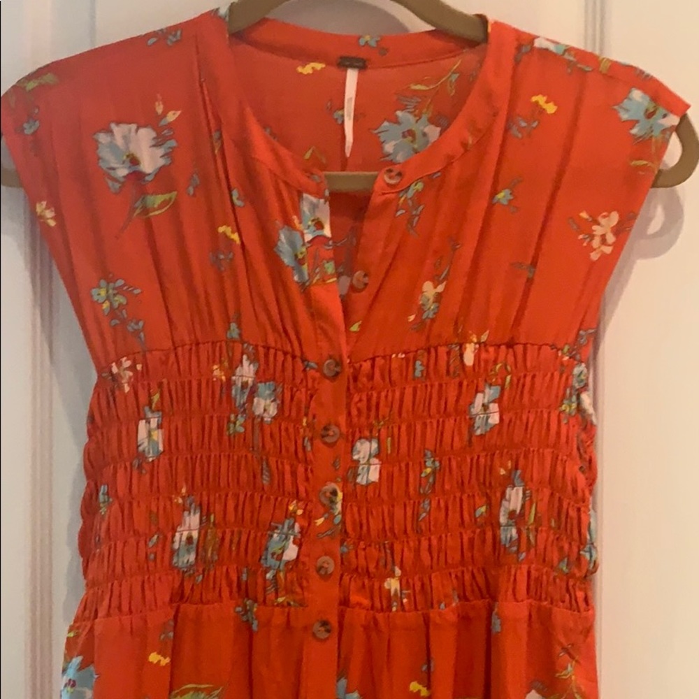 Free People floral mini dress.